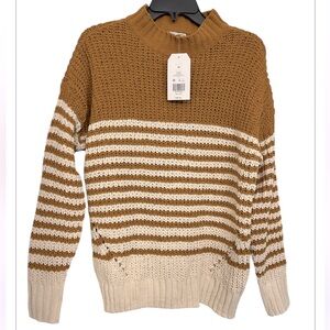 NWT!! Mockneck Sweater Indian Gold Cream Chenile Long Sleeve, Women’s Sz M